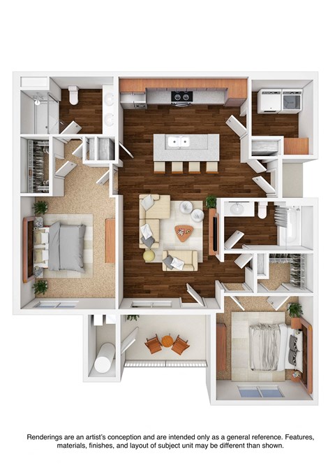Magnolia at Homestead 2 Bedroom Floorplan